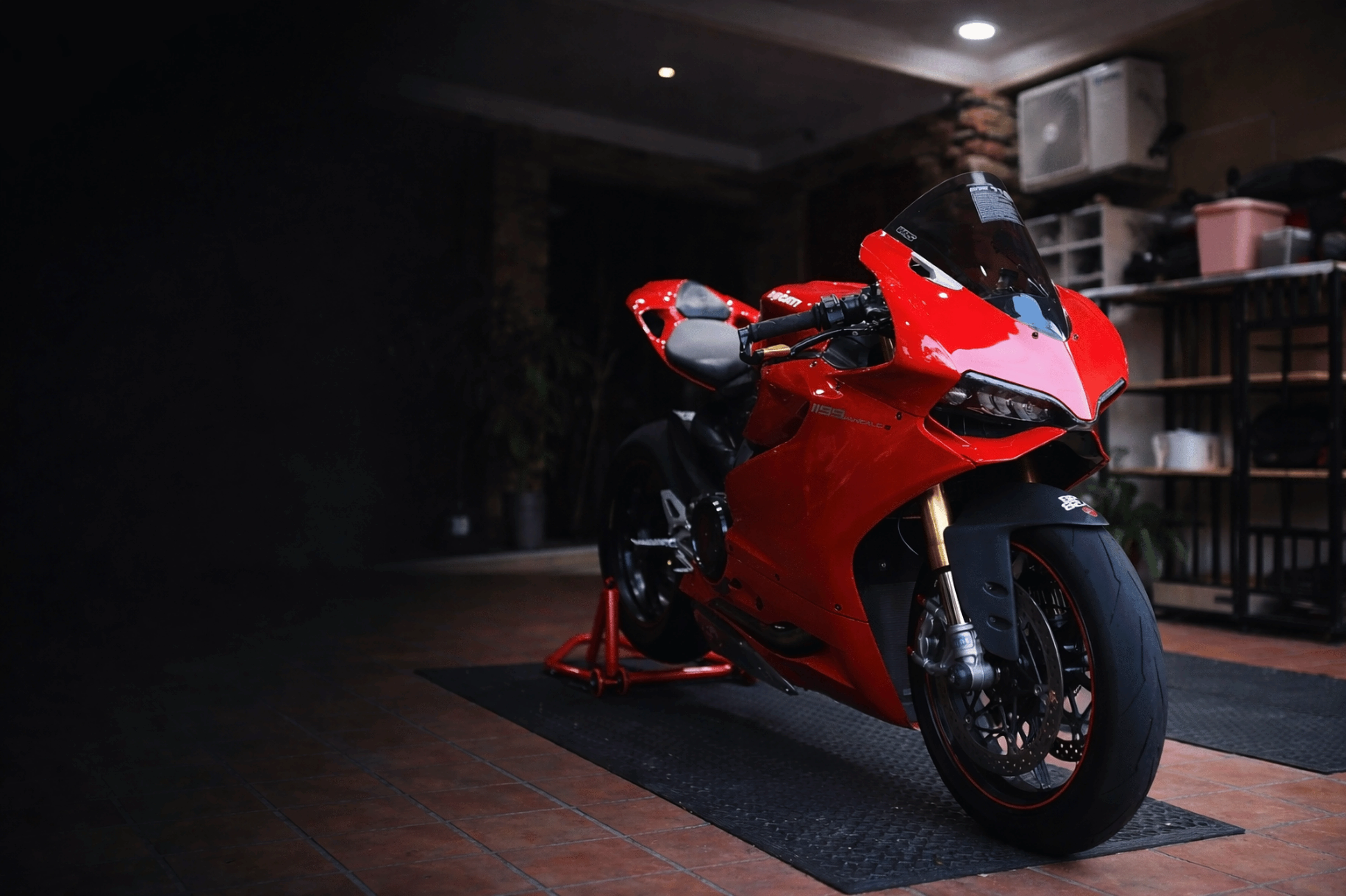 Close-up of a polished motorcycle finish after detailing